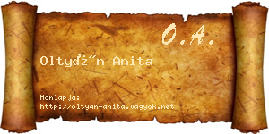 Oltyán Anita névjegykártya