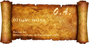 Oltyán Anita névjegykártya